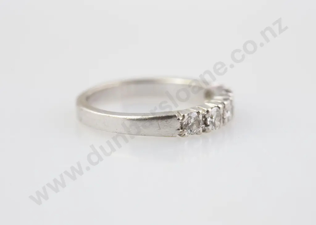 14ct White Gold Five Stone Diamond Eternity Band Image 1++
