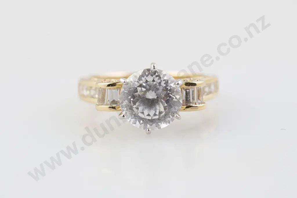 14ct Solitaire Cubic Zirconia Ring Image 1++