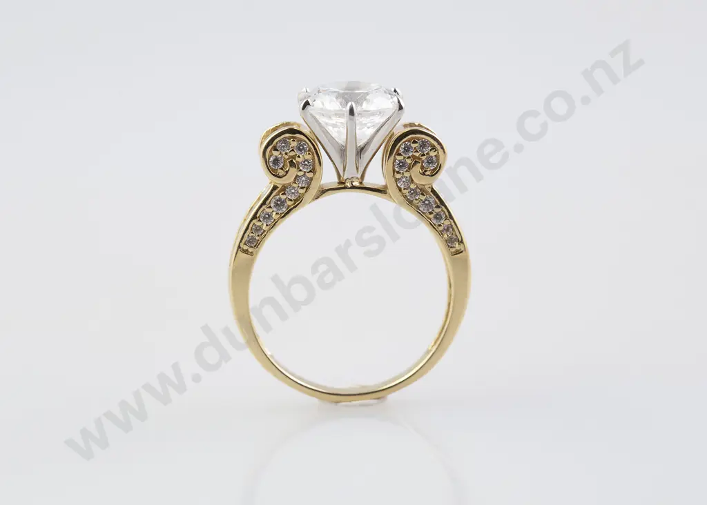 14ct Solitaire Cubic Zirconia Ring Image 1++