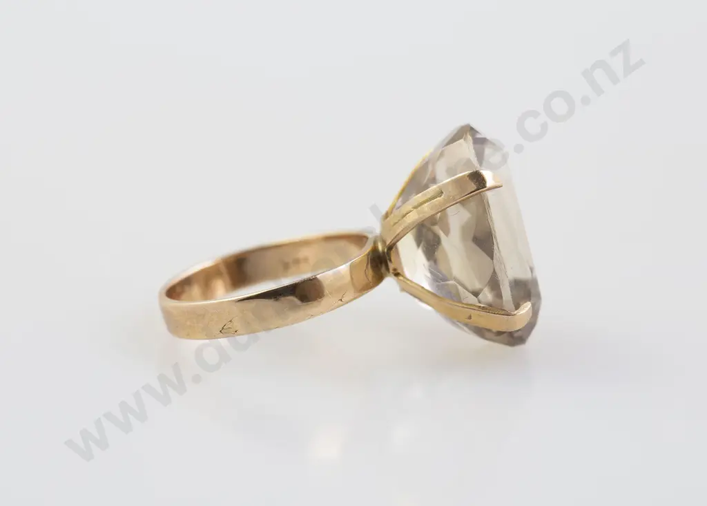 14ct Large Single Citrine Dress Ring Image 1++