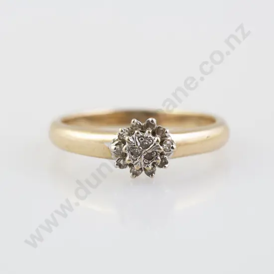 9ct 13stone Diamond Cluster Ring