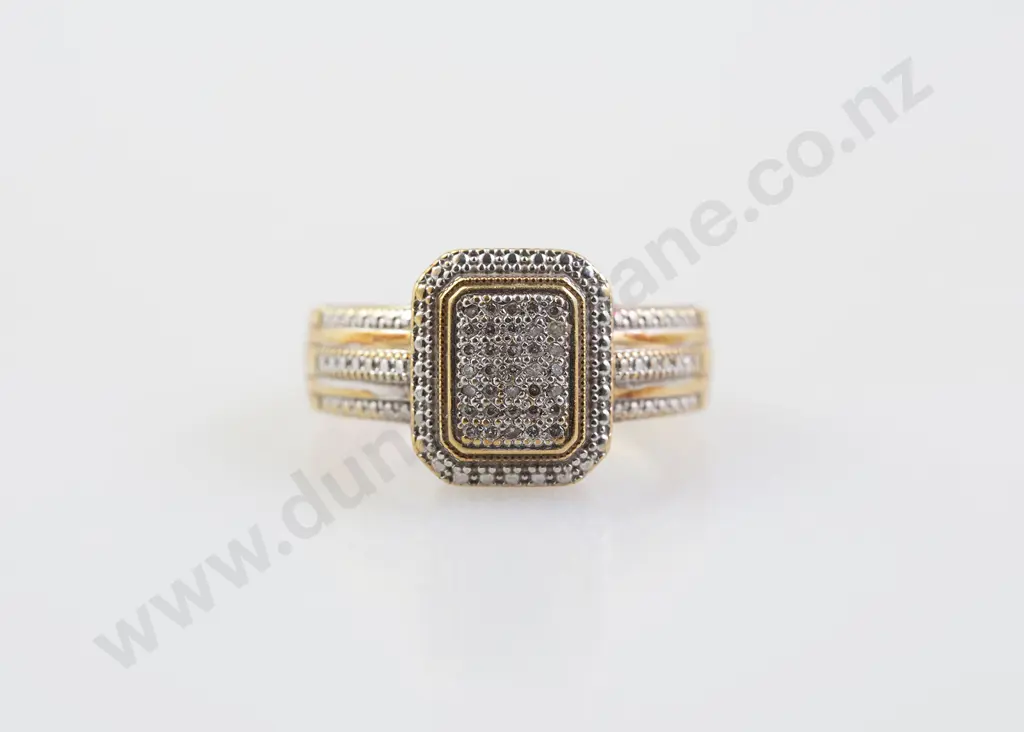 9ct All Pave Set Diamond Ring Image 1++