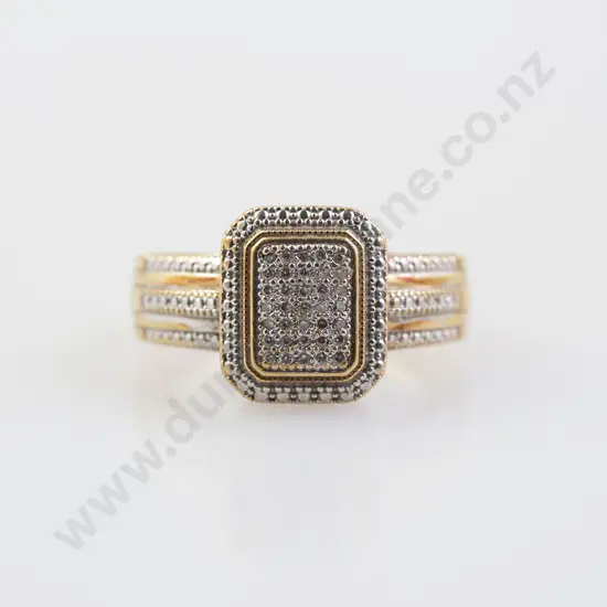 9ct All Pave Set Diamond Ring