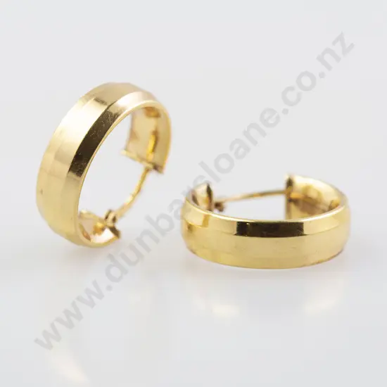 Pair 9ct Plain Hoop Earrings