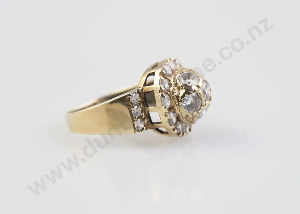 14ct Fancy Crystal Cluster Ring Image 1++