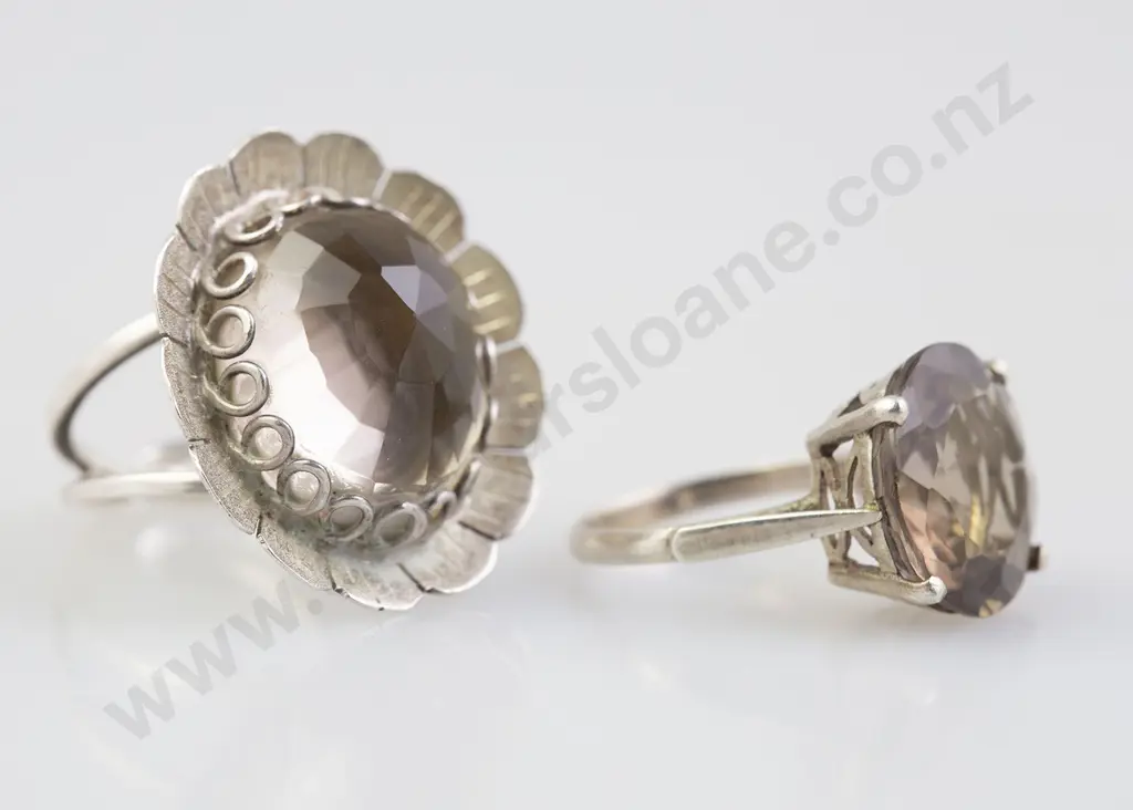 Two Silver and Quartz Dress Rings Image 1++