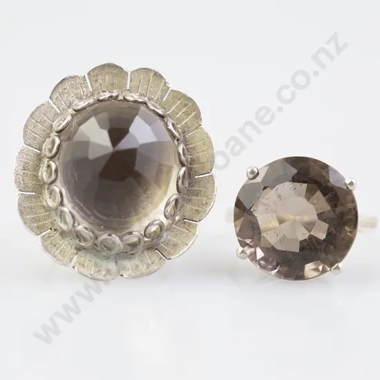 Two Silver and Quartz Dress Rings