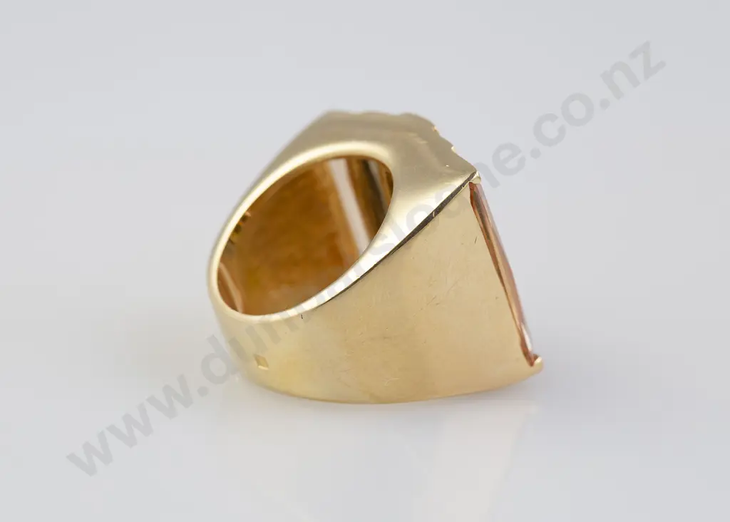 Gold Plate and Gem Quartz Dress Ring Image 1++