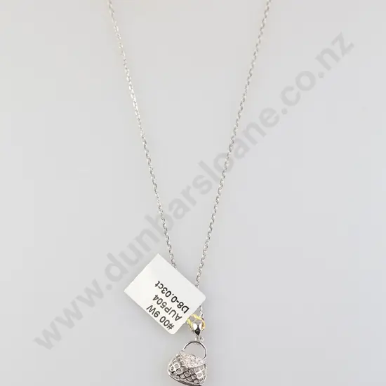 As New 9ct White Gold Eight Stone Diamond Purse Charm Pendant