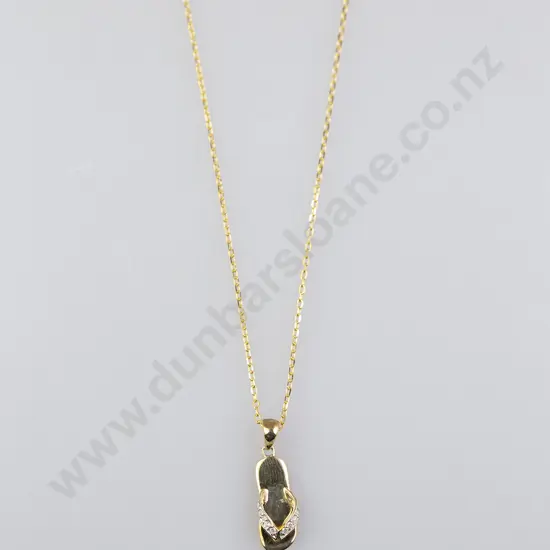 As New 9ct 10stone Diamond Jandle Charm Pendant
