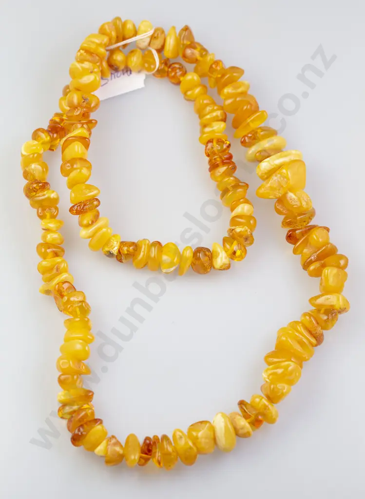 Single Strand Slightly Graduated Polish Amber Necklace Image 1++