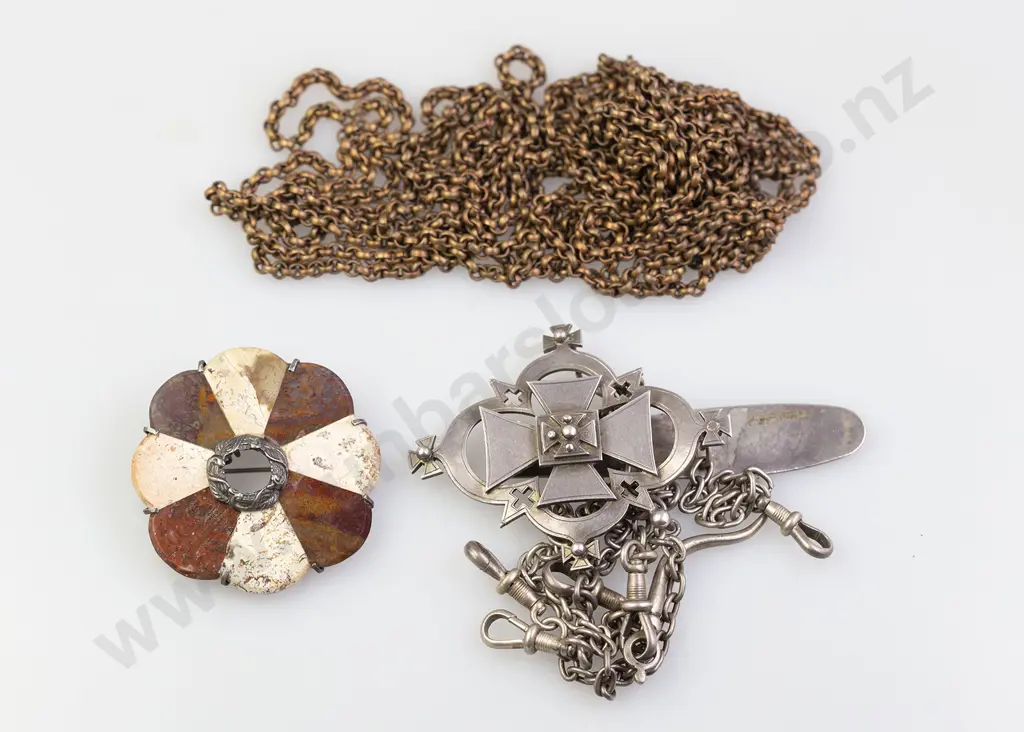 Two Victorian Metal Muff Chains Image 1++