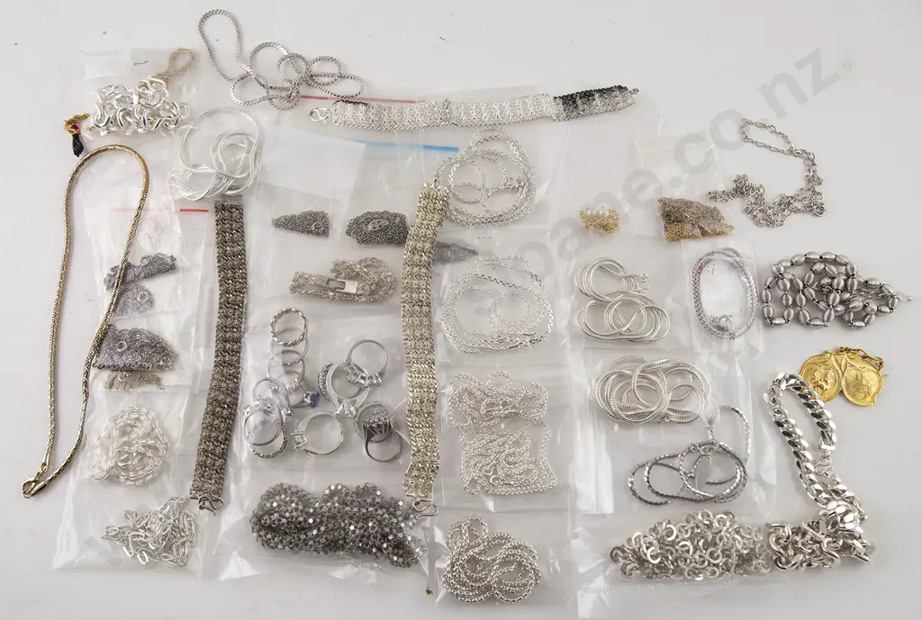 Qty Mixed Silver Plate Neck Chains Image 1++