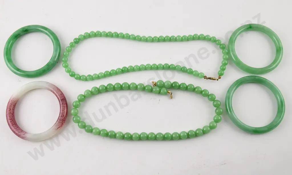Four Jade Style Bangles Image 1++