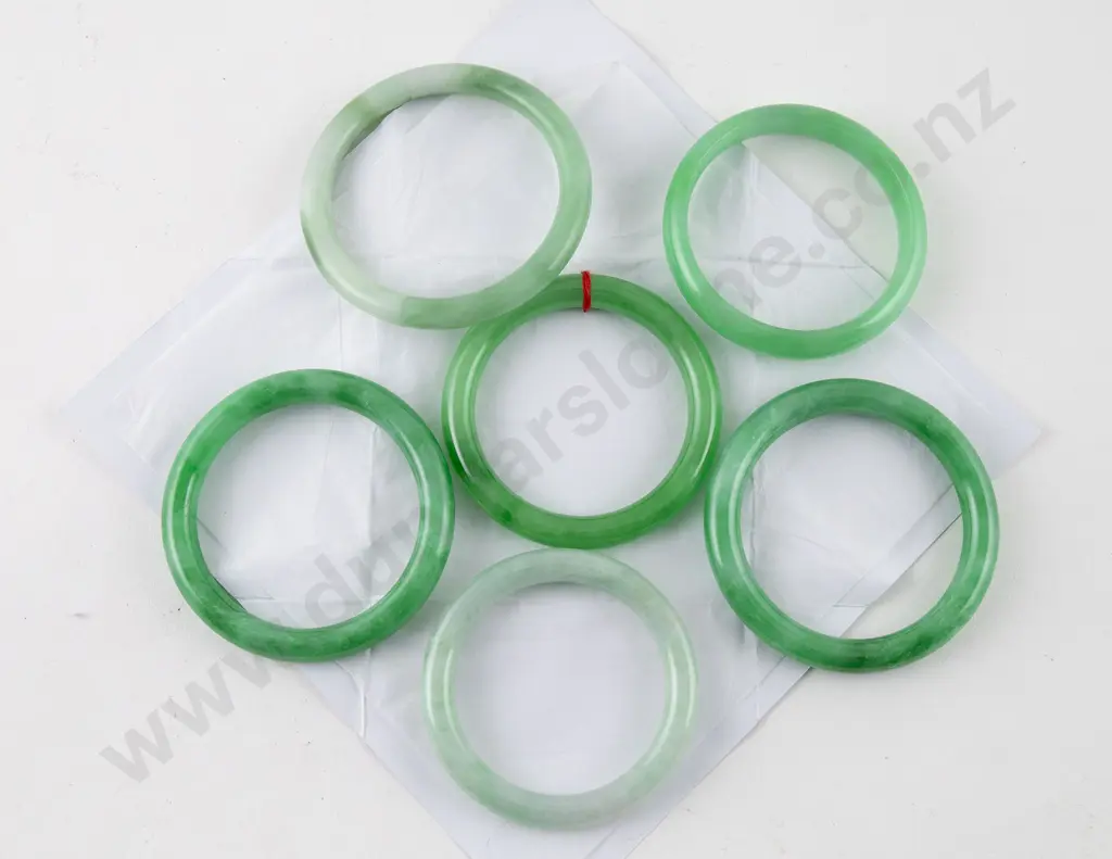Six Jade Style Bangles Image 1++
