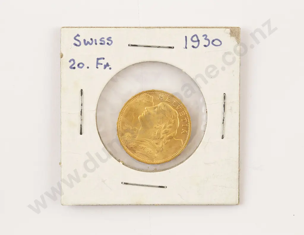1930 Swiss 20 Franc Gold Coin Image 1++
