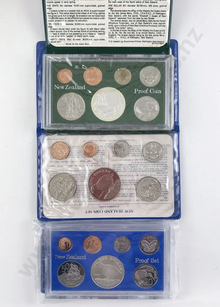 Two NZ Proof Coin Sets Image 1++