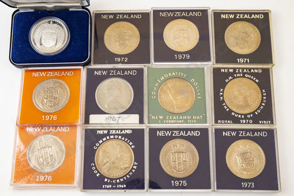 NZ Silver Proof Dollar and Unc Image 1++