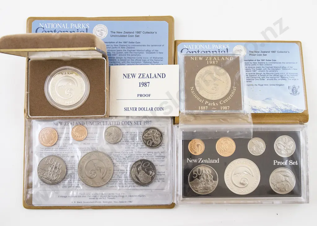NZ 1987 National Parks Coin Set Image 1++