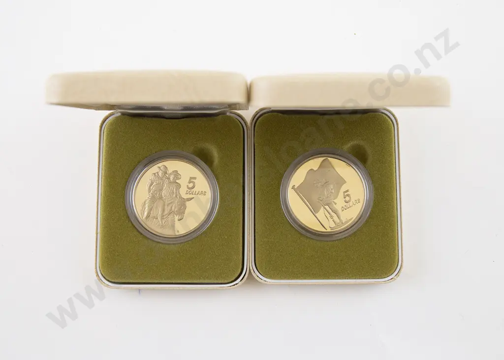 Australia Anzac 75th Anniversary $5 x2 Coin Set Image 1++