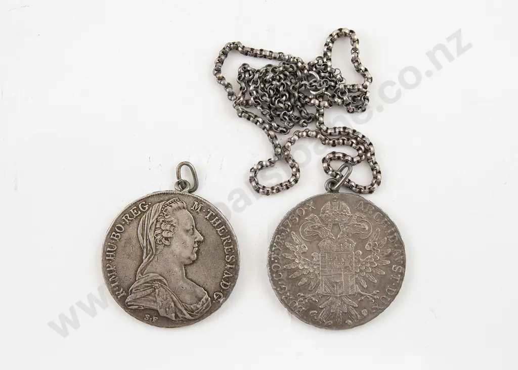 Austria Maria Theresa Silver Thaler Trade Coinage Restrike 1780 x2 Image 1++