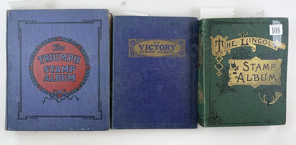 Three Vintage Stamp Albums Image 1++