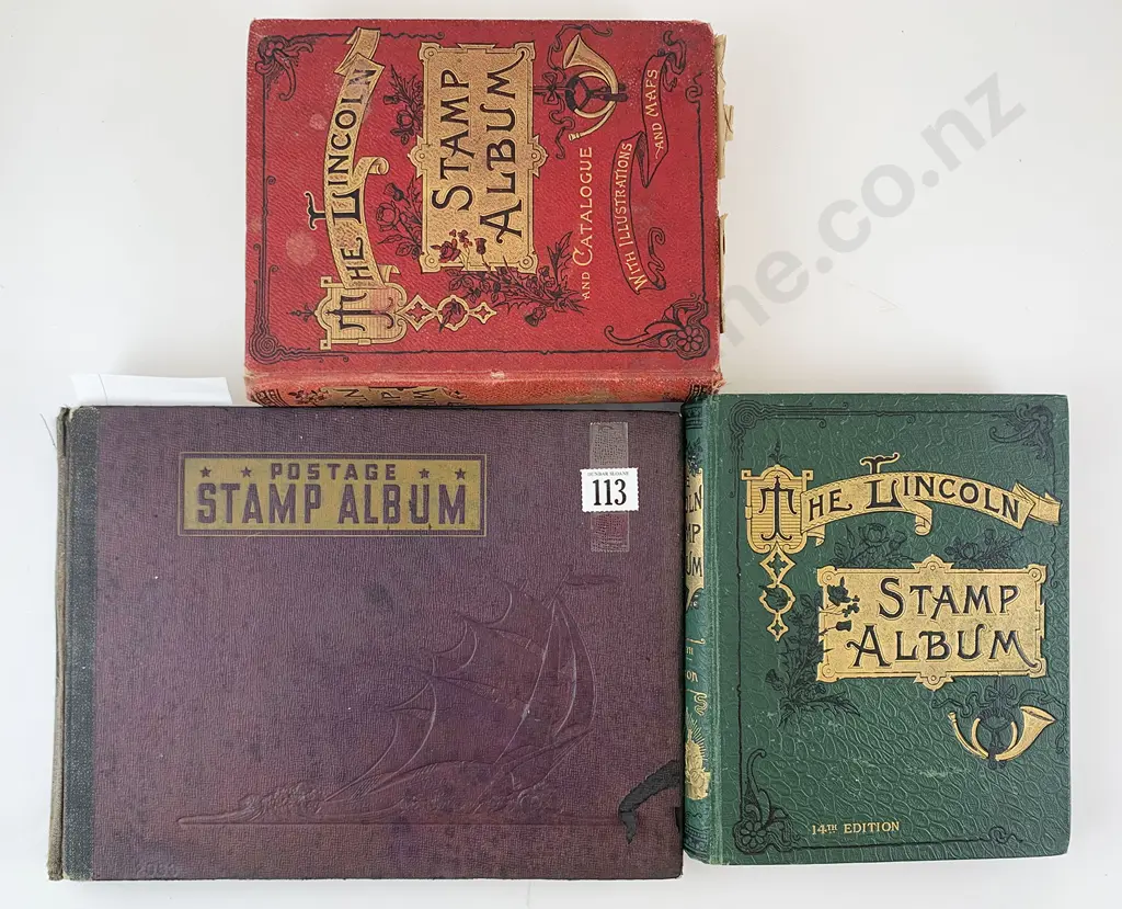 Three Vintage Stamp Albums Image 1++