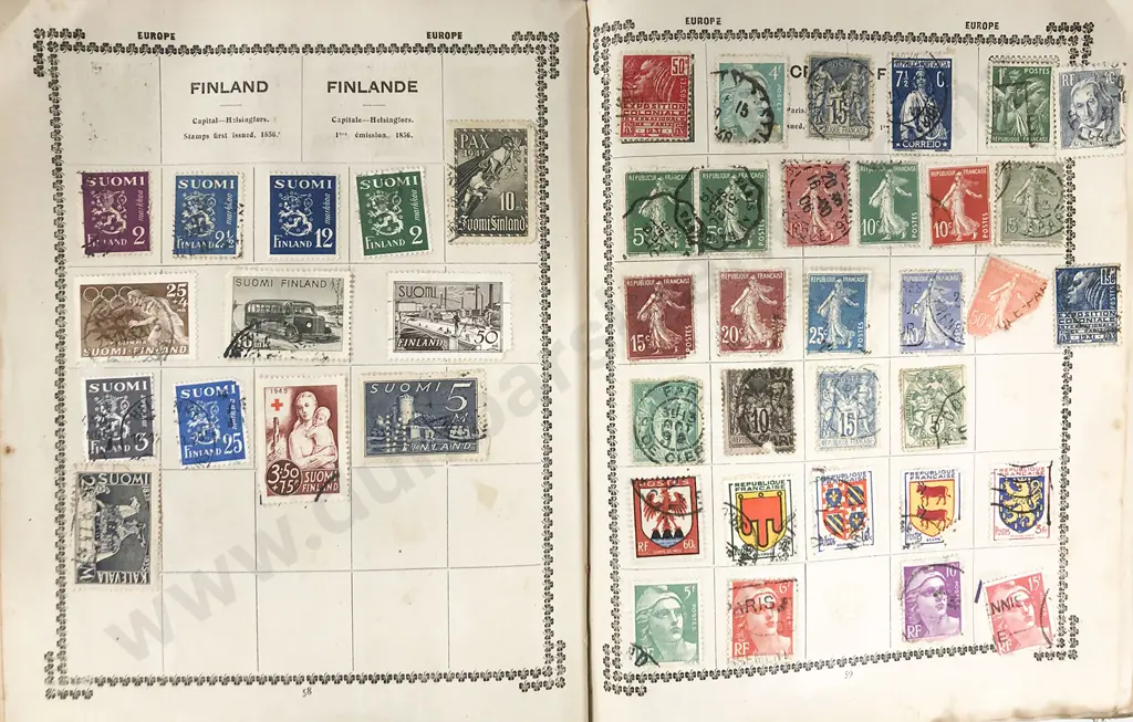 Three Vintage World Stamp Albums and empty stock page album Image 1++