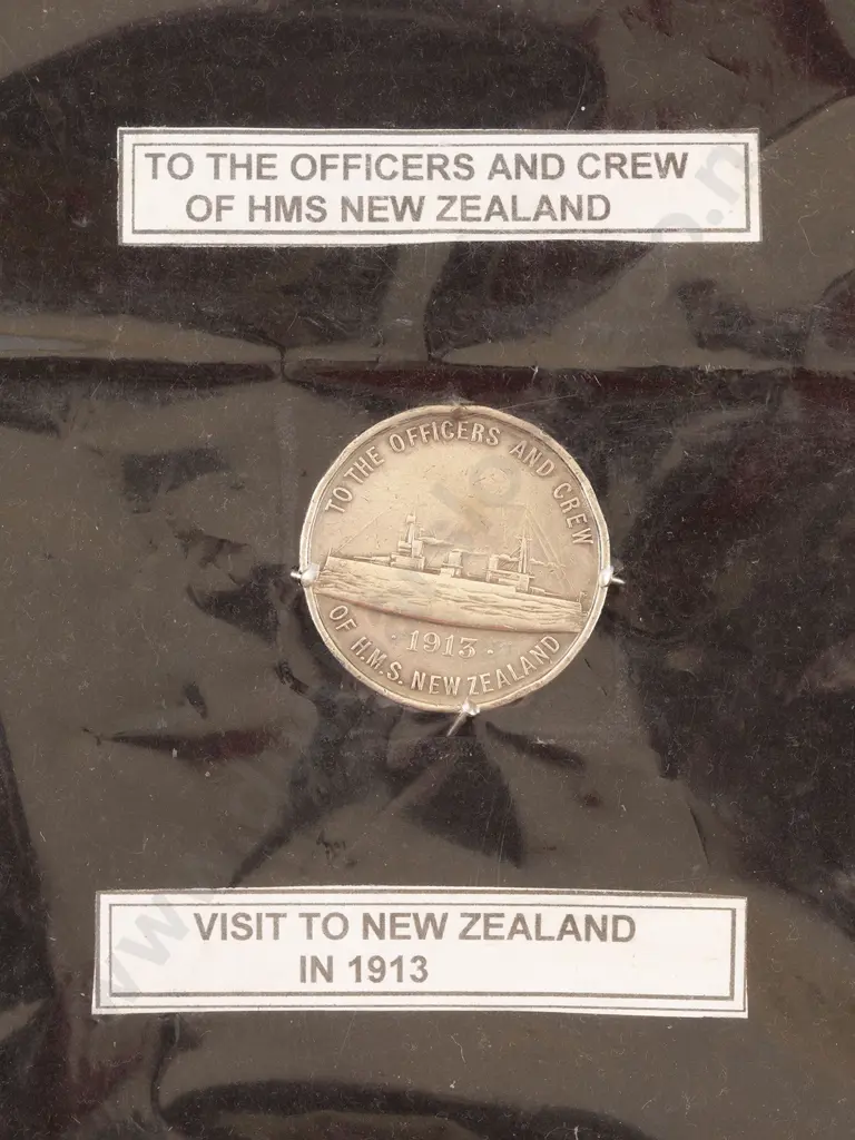 S/S Commemorative Medallion HMS New Zealand Image 1++