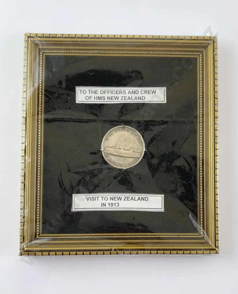S/S Commemorative Medallion HMS New Zealand Image 1++