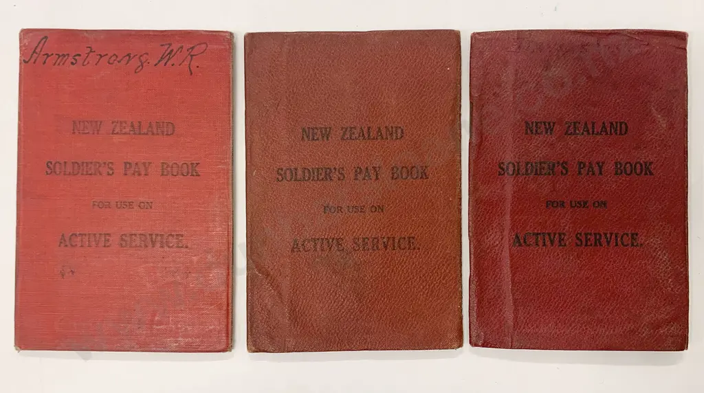 Three WWI NZ Solider Pay Books Image 1++