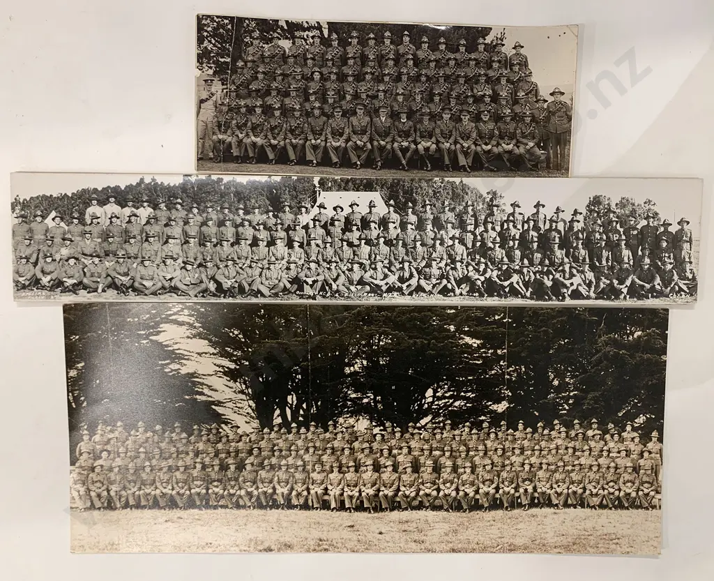 Three NZ Regimental Group Photographic Prints Image 1++