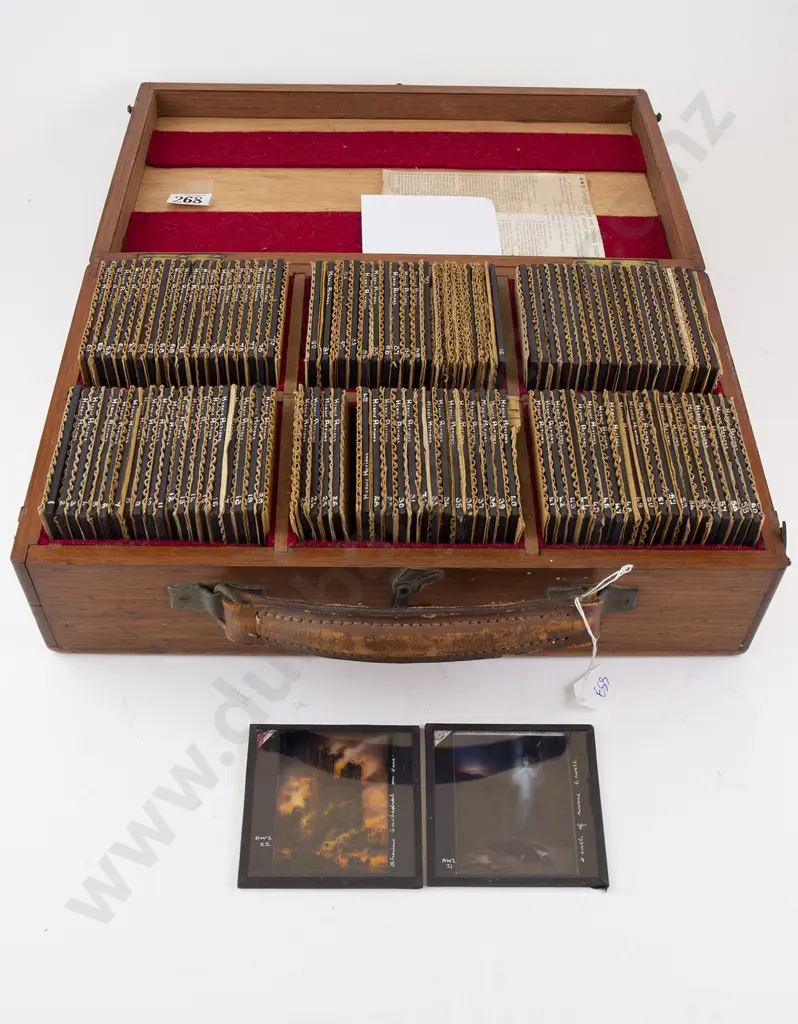 Original Boxed Collection 90 Lantern Slides Image 1++