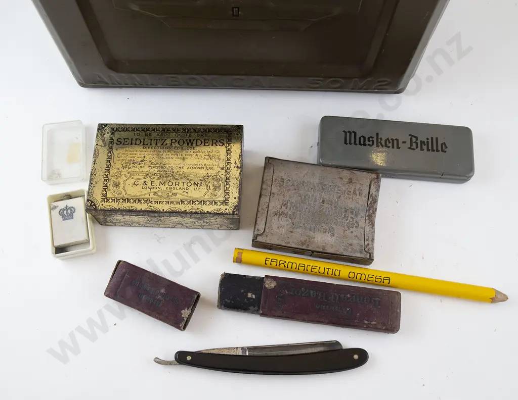 Ammunition Box Cal. .50 M2 with cut throat razor Image 1++