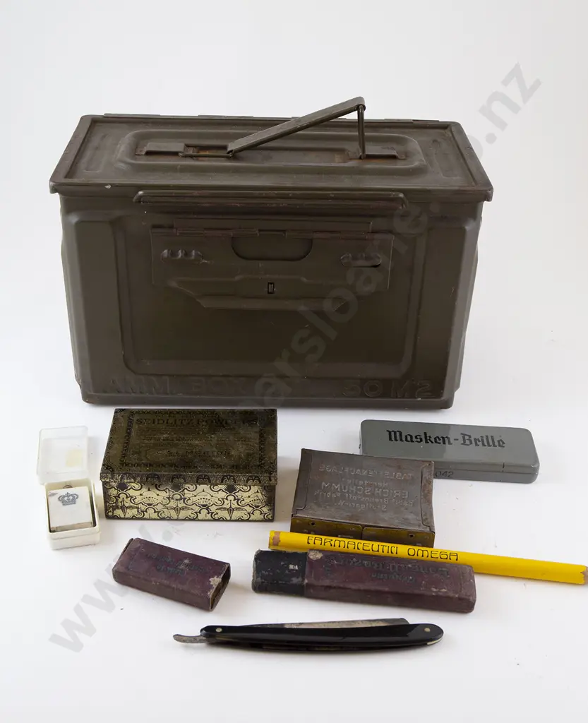 Ammunition Box Cal. .50 M2 with cut throat razor Image 1++