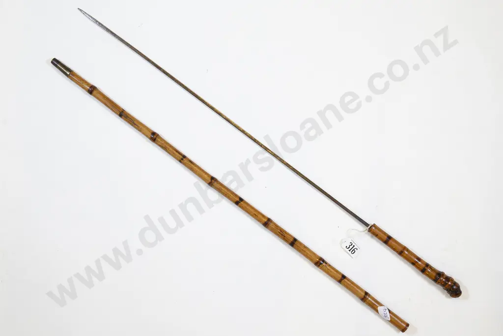 Sword Stick in Plain Bamboo Sheath Image 1++