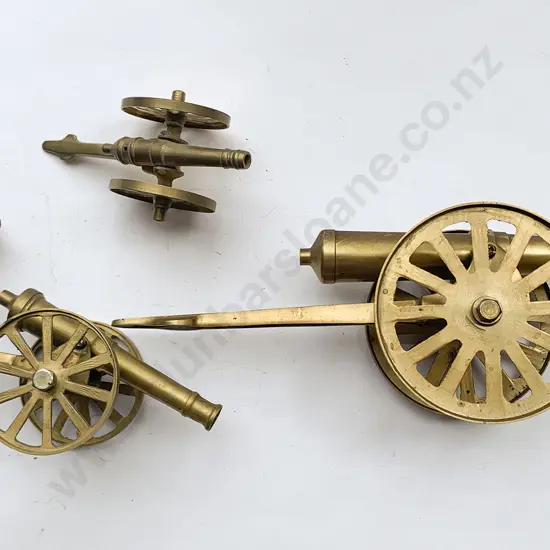 Four Graduated Set Brass Canons