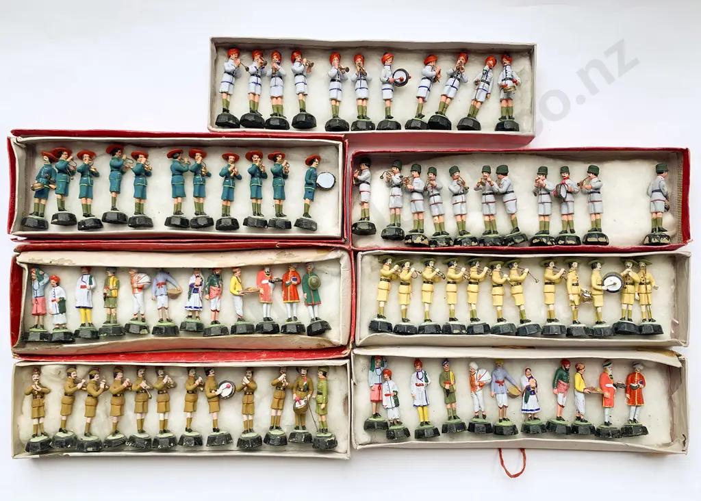 Vintage Seven Sets Indian Lucknow Clay Band and Figure Groups Image 1++