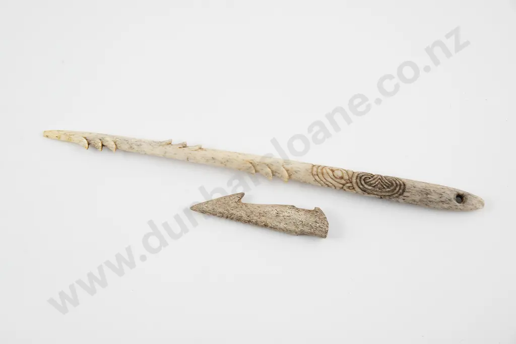 Whale bone fishhook and harpoon Image 1++