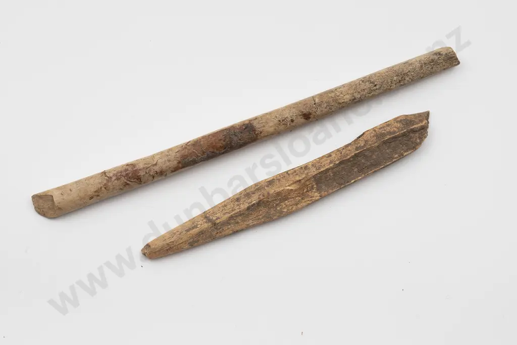 Bone Awl  and a worked piece of bone Image 1++