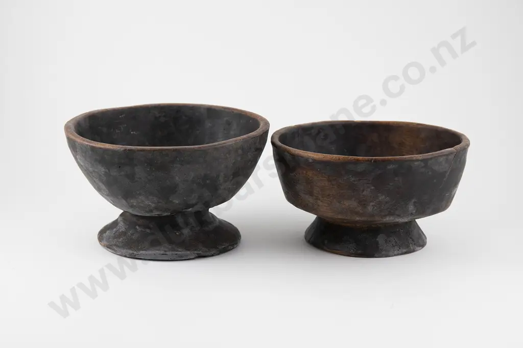 Two 19th century Melanesian Hard wood bowls Image 1++