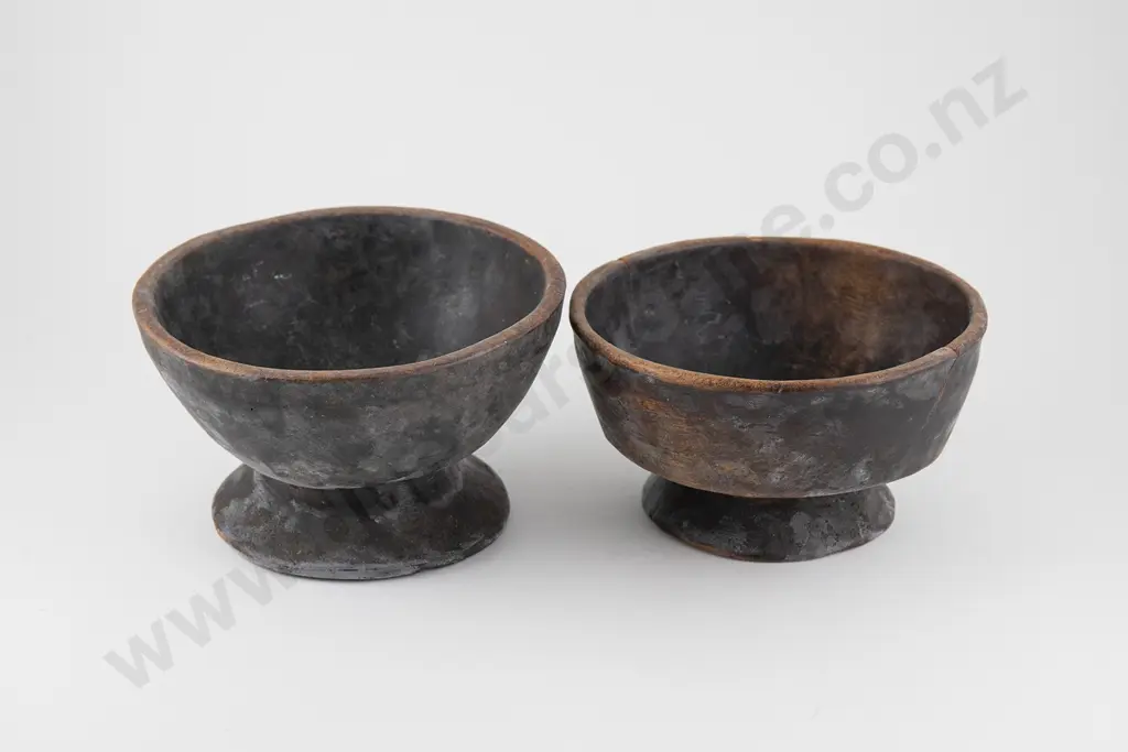 Two 19th century Melanesian Hard wood bowls Image 1++