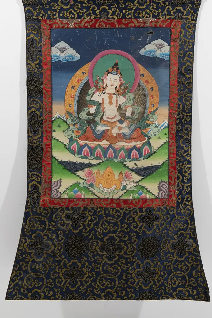 Tibetan Thangka depicting Vajrasattva Image 1++