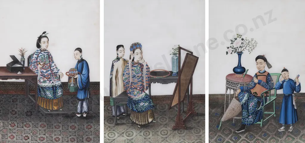 Three Chinese Rice paper paintings Image 1++