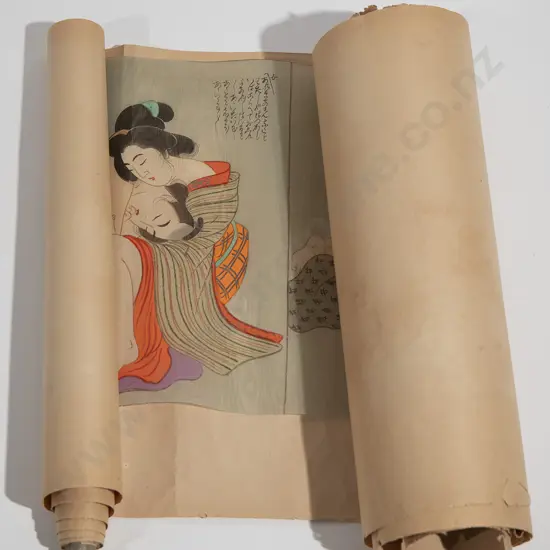 A Japanese  Meiji  Period Shunga Scroll