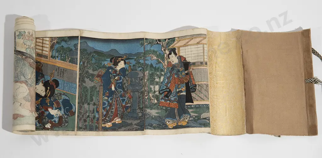 A Japanese  Meiji  Period Shunga Scroll Image 1++