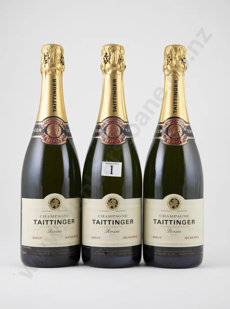 3 bottles NV Taittinger Brut Reserve Champagne Image 1++
