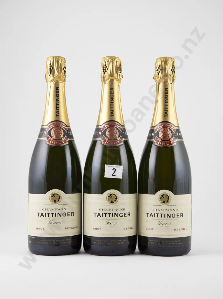 3 bottles NV Taittinger Brut Reserve Champagne Image 1++
