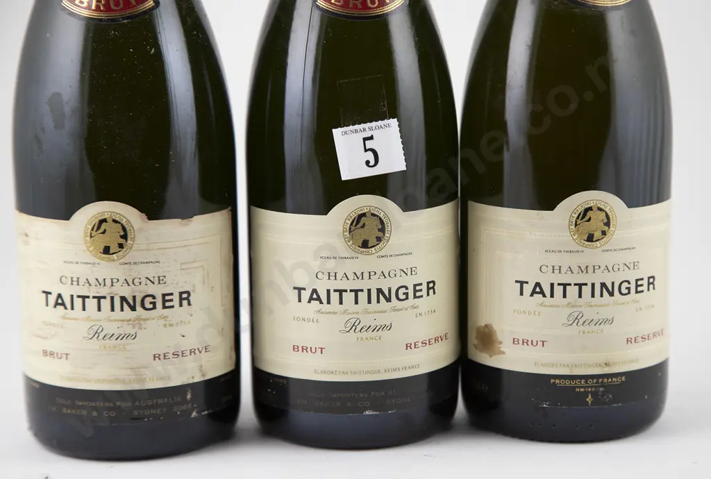 3 bottles NV Taittinger Brut Reserve Champagne Image 1++