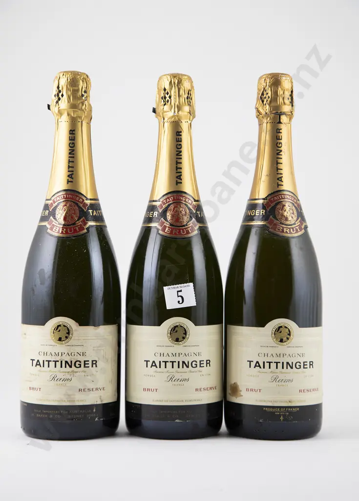 3 bottles NV Taittinger Brut Reserve Champagne Image 1++